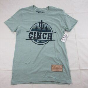 Cinch Men's Small Short Sleeve Cactus Logo Graphic T-Shirt Blue Green